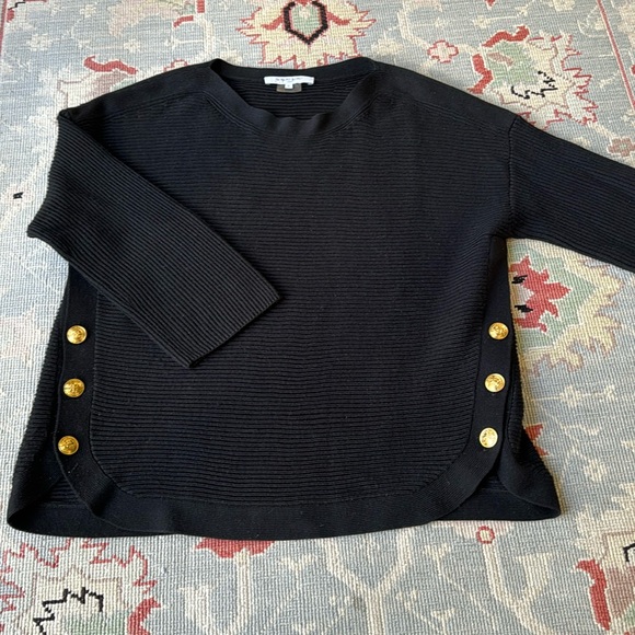 Gerard Darel Paris black sweater with brass button embellishment - Picture 1 of 4